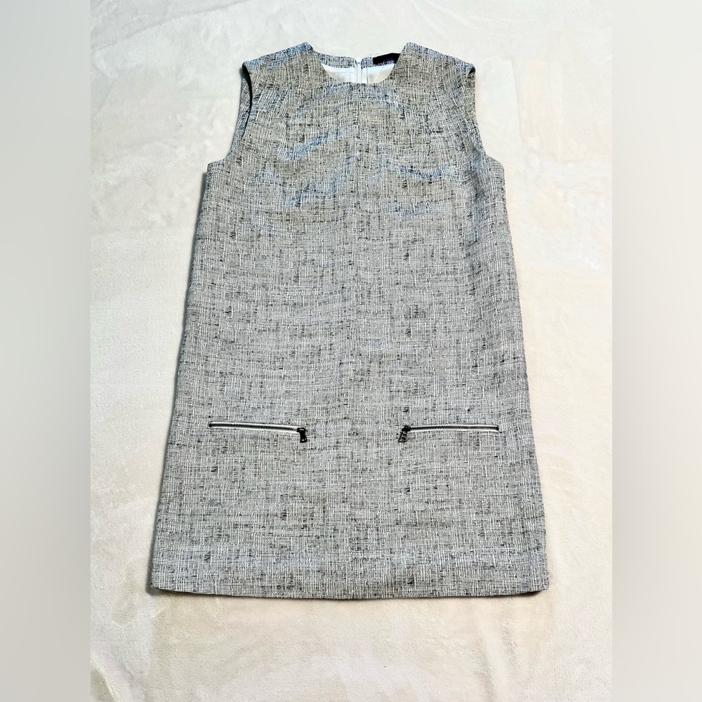 Jenni Kayne Micro Tweed Sleeveless Above Knee Shift Dress Womens Sz S